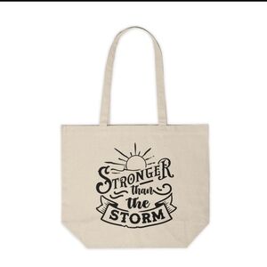 Stronger Than The Storm Custom Canvas Tote Bag